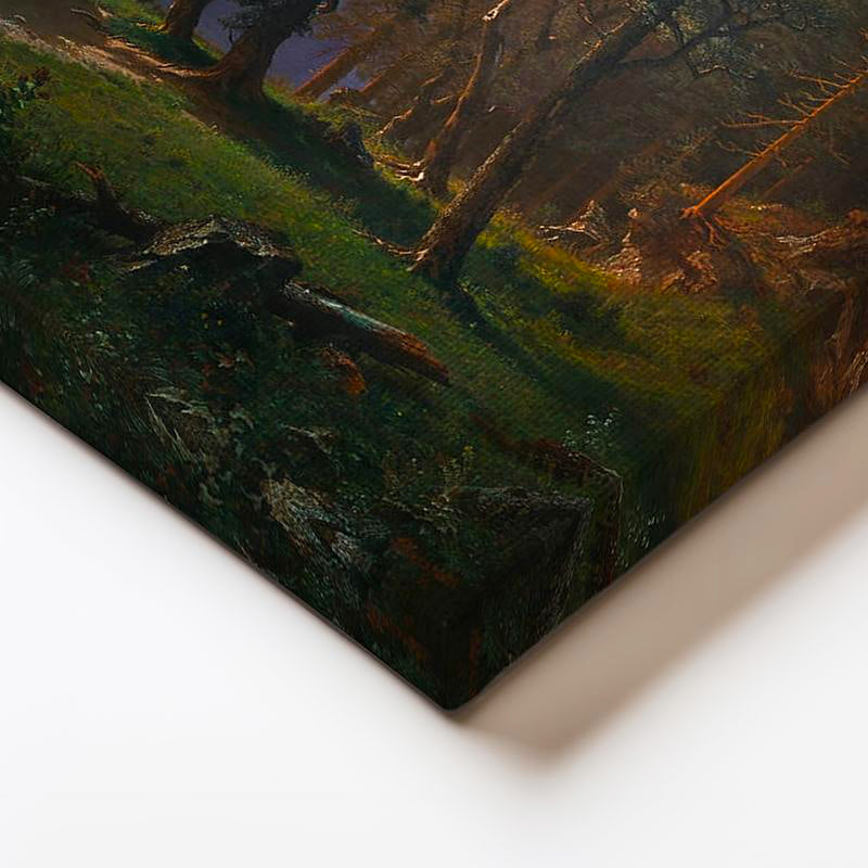 Yatay Kanvas Tablo Albert Bierstadt Yosemite Vadisi Şelale ve Göl Işık Ressam Tablosu Ev Ofis Dekoru