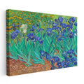 Yatay Kanvas Tablo Vincent van Gogh İris Çiçekleri Bahçe Mavi Ressam Tablosu Ev Ofis Duvar Dekoru