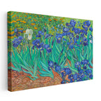 Yatay Kanvas Tablo Vincent van Gogh İris Çiçekleri Bahçe Mavi Ressam Tablosu Ev Ofis Duvar Dekoru