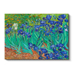 Yatay Kanvas Tablo Vincent van Gogh İris Çiçekleri Bahçe Mavi Ressam Tablosu Ev Ofis Duvar Dekoru
