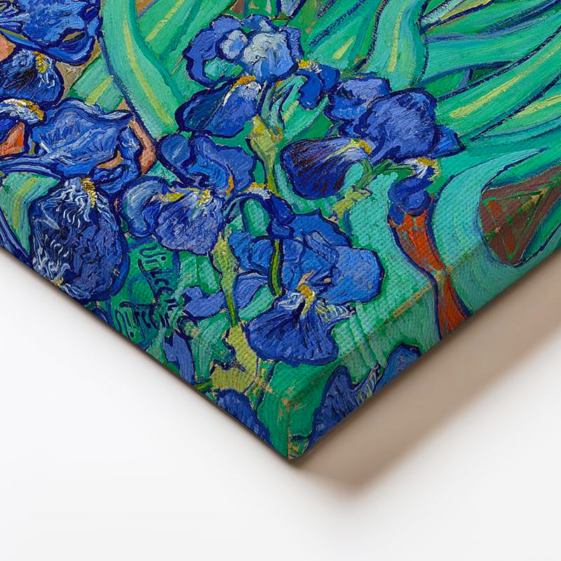 Yatay Kanvas Tablo Vincent van Gogh İris Çiçekleri Bahçe Mavi Ressam Tablosu Ev Ofis Duvar Dekoru