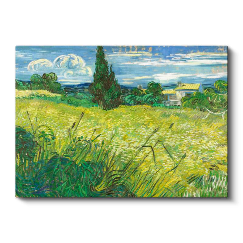 Yatay Kanvas Tablo Van Gogh Selvi Ağacı ve Çayır Ressam Tablosu Ev Ofis Duvar Dekoru