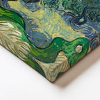 Yatay Kanvas Tablo Van Gogh Zeytin Ağaçları Mavi Dağlar Bulutlu Ressam Tablosu Ev Ofis Duvar Dekoru