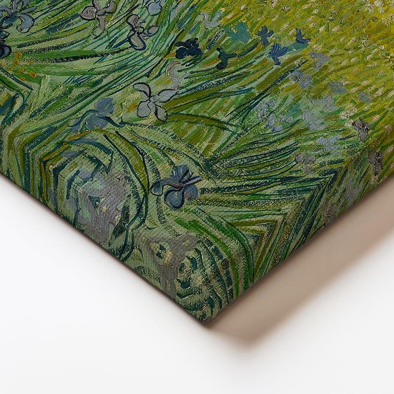 Yatay Kanvas Tablo Van Gogh İrisler ve Buğday Tarlası Köy Ressam Tablosu Ev Ofis Duvar Dekoru