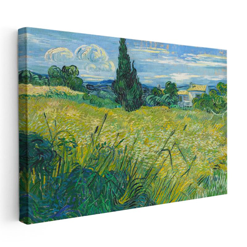 Yatay Kanvas Tablo Van Gogh Selvili Çayır Çiftlik Evi Ressam Tablosu Ev Ofis Duvar Dekoru