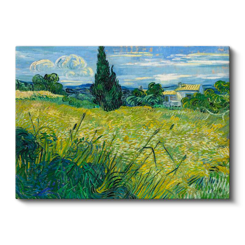 Yatay Kanvas Tablo Van Gogh Selvili Çayır Çiftlik Evi Ressam Tablosu Ev Ofis Duvar Dekoru