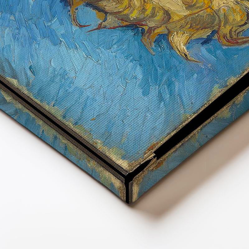 Yatay Kanvas Tablo Van Gogh Ters Çevrilmiş Ayçiçeği Mavi Ressam Tablosu Ev Ofis Duvar Dekoru