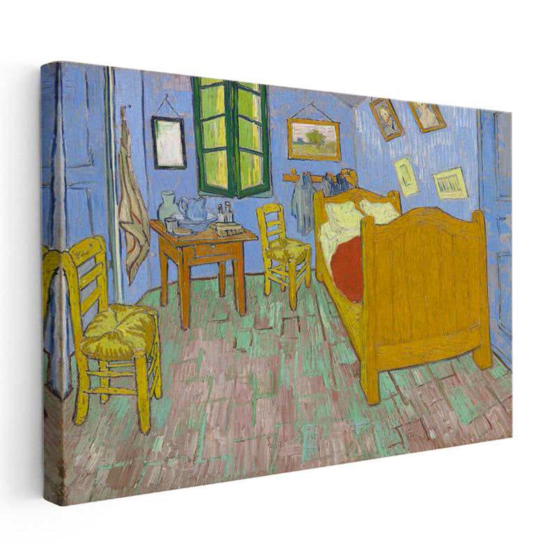 Yatay Kanvas Tablo Van Gogh Arles'teki Yatak Odası Sandalye Ressam Tablosu Ev Ofis Duvar Dekoru