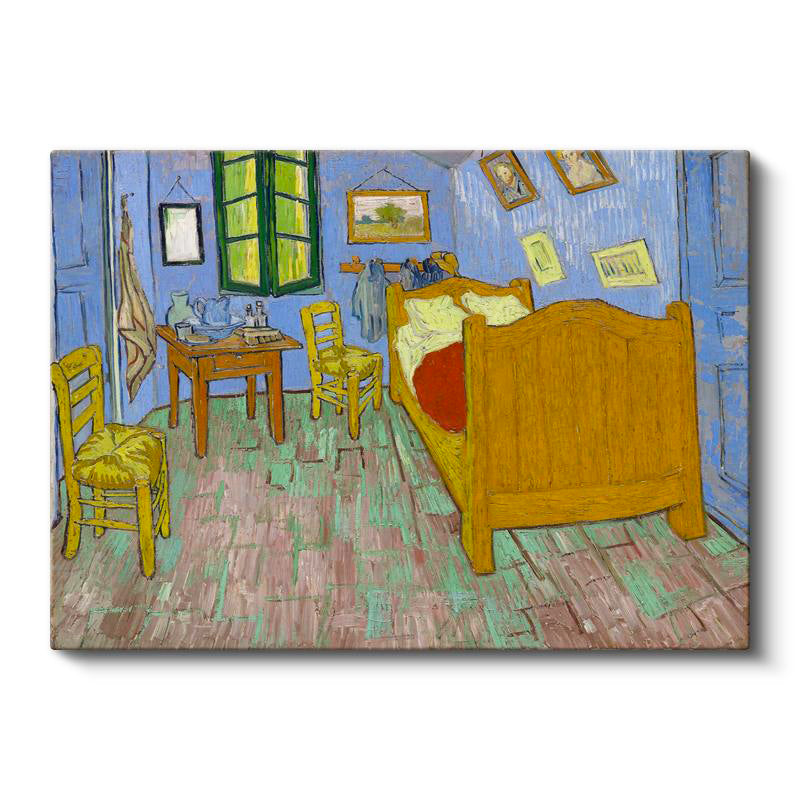 Yatay Kanvas Tablo Van Gogh Arles'teki Yatak Odası Sandalye Ressam Tablosu Ev Ofis Duvar Dekoru