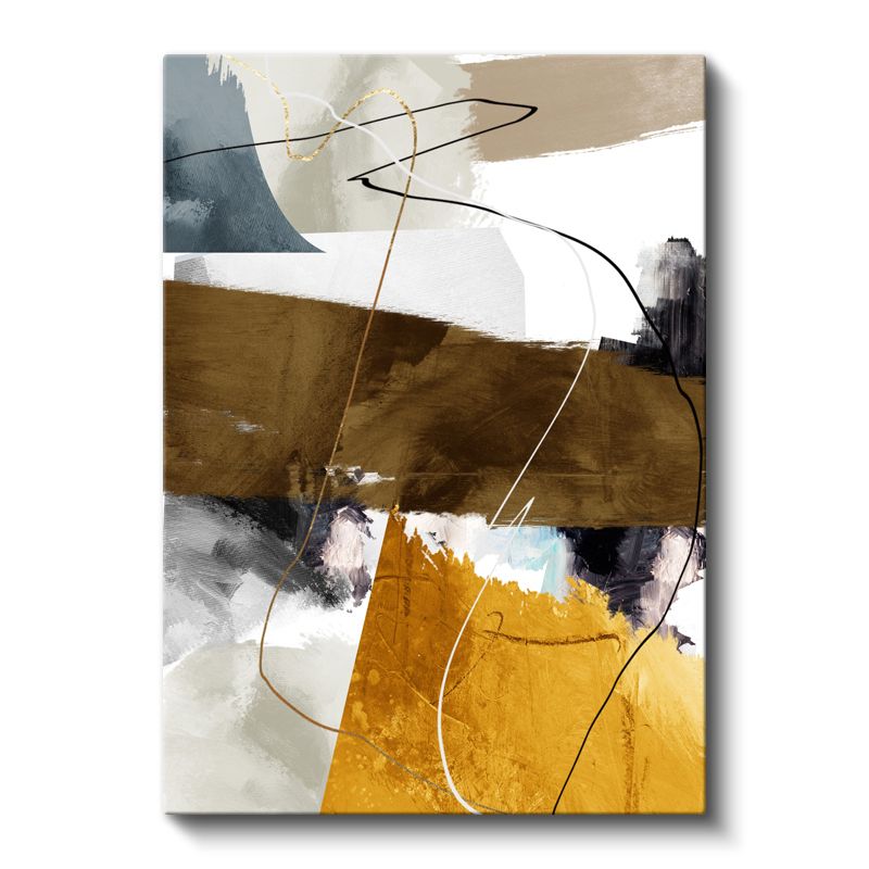Geometrik Harmoni - Toprak Tonları ve İnce Çizgilerle Modern Soyut Kanvas Tablo
