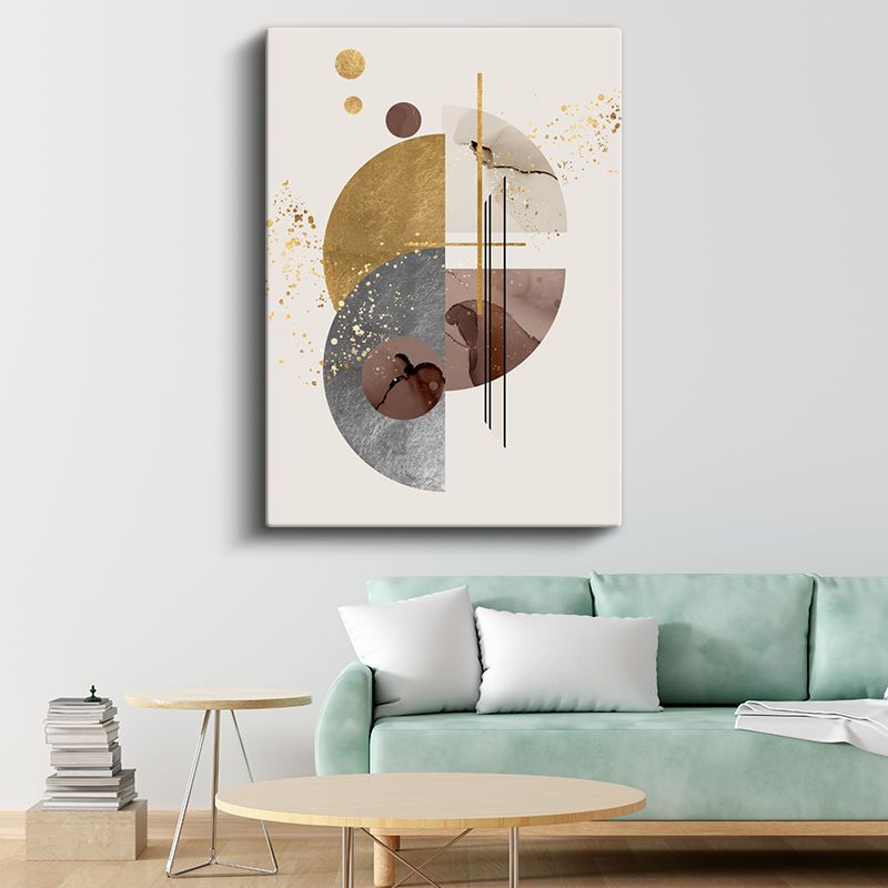 Kozmik Denge - Altın Vurgulu Geometrik Daireler Kompozisyonu Kanvas Tablo