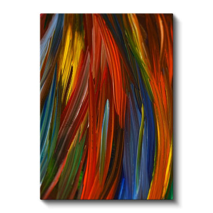 Renk Şelalesi - Canlı Tonlarda Dikey Fırça Darbeleri Kanvas Tablo
