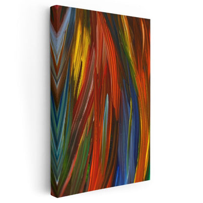 Renk Şelalesi - Canlı Tonlarda Dikey Fırça Darbeleri Kanvas Tablo