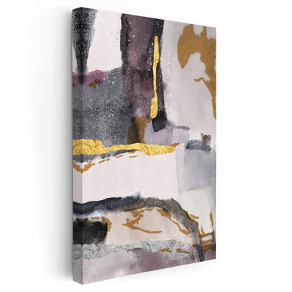 Altın Dokunuşlar - Soyut Akışkan Leke Kompozisyonu Kanvas Tablo
