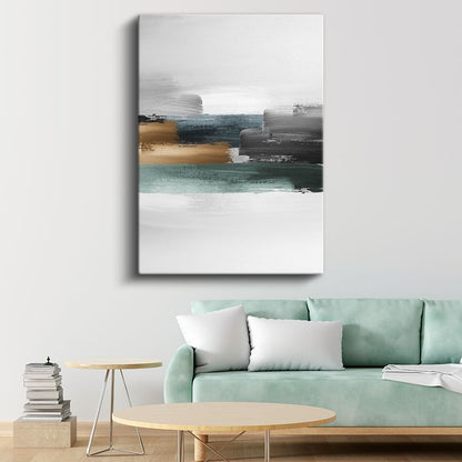 Minimalist Ufuk - Pastel Tonlarda Yatay Kompozisyon Kanvas Tablo