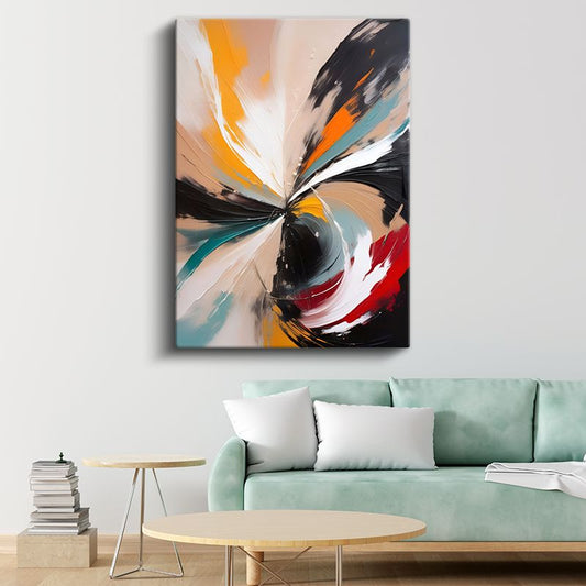 Dinamik Patlama - Merkezden Yayılan Renkler Kanvas Tablo
