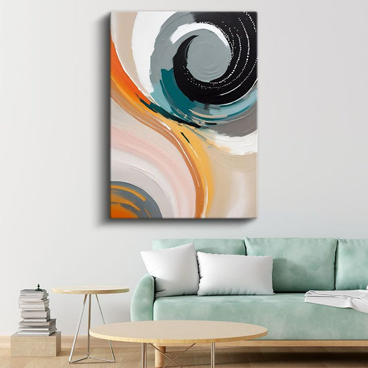 Spiral Denge - Modern Dairesel Kompozisyon Kanvas Tablo