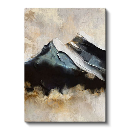 Dağların Soyut Yorumu - Karanlık ve Işık Kontrastı Kanvas Tablo