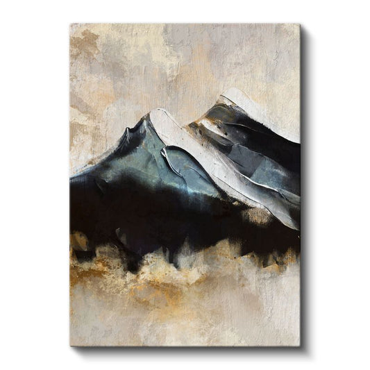 Dağların Soyut Yorumu - Karanlık ve Işık Kontrastı Kanvas Tablo