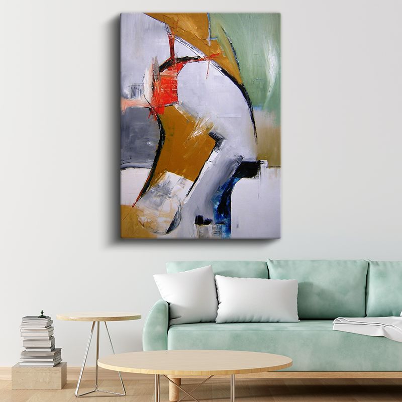Dinamik Hareket - Soyut Fırça Darbeleri Kanvas Tablo