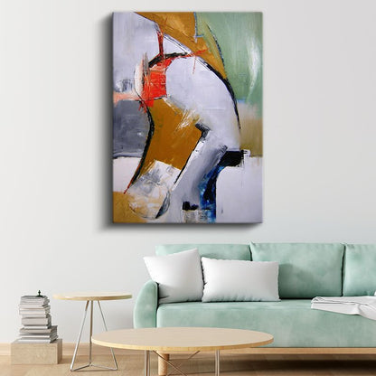 Dinamik Hareket - Soyut Fırça Darbeleri Kanvas Tablo