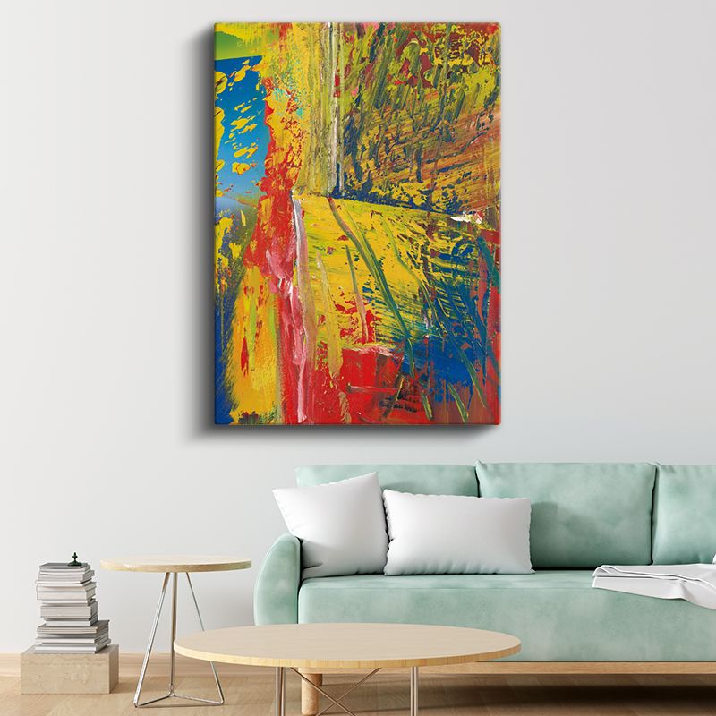 Renk Patlaması - Ekspresyonist Soyut Kompozisyon Kanvas Tablo