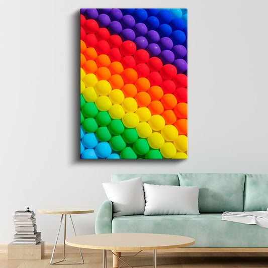 Renk Spektrumu - Geometrik Küre Dizilimi Kanvas Tablo