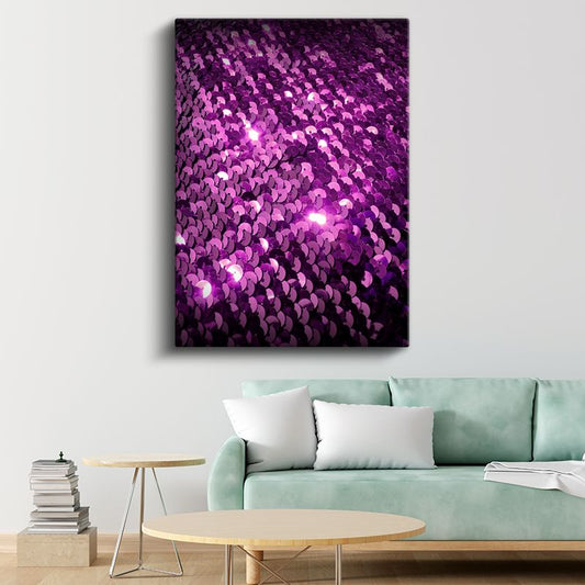 Mor Işıltı - Parıldayan Yüzey Dokusu Kanvas Tablo