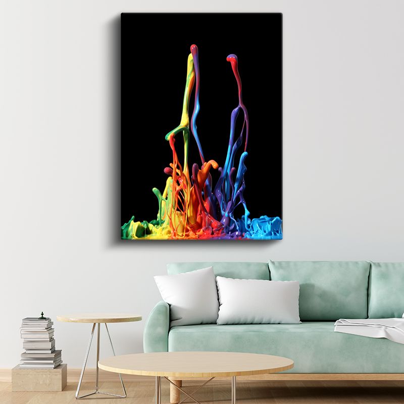 Renk Fışkırması - Dinamik Boya Hareketi Kanvas Tablo