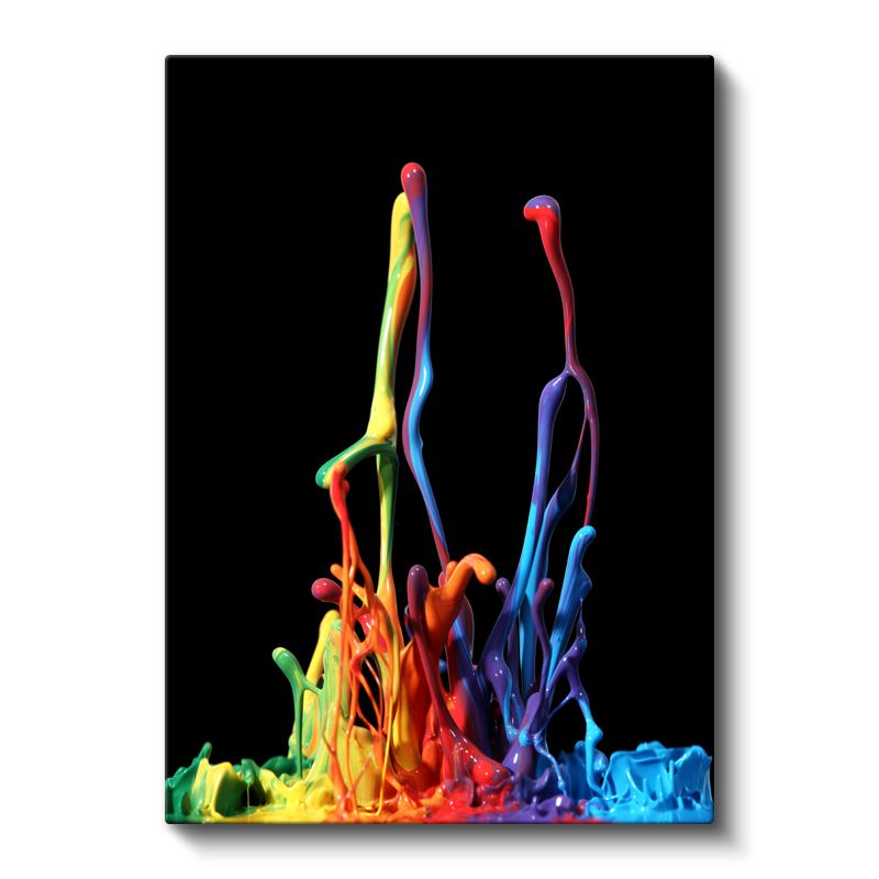 Renk Fışkırması - Dinamik Boya Hareketi Kanvas Tablo
