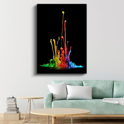 Renk Patlaması - Gökkuşağı Tonlarında Dinamik Kompozisyon Kanvas Tablo