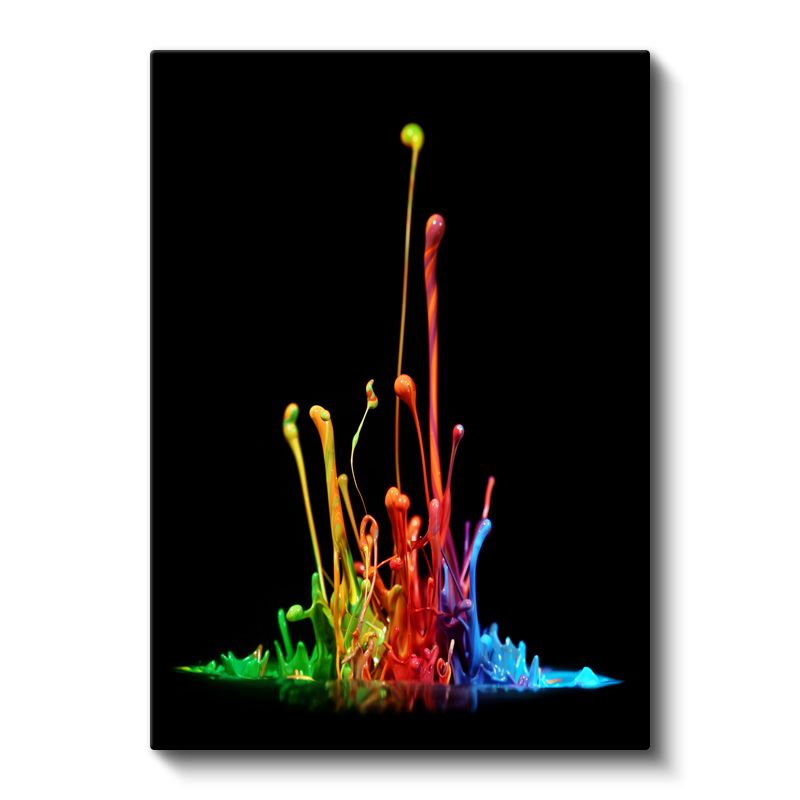 Renk Patlaması - Gökkuşağı Tonlarında Dinamik Kompozisyon Kanvas Tablo