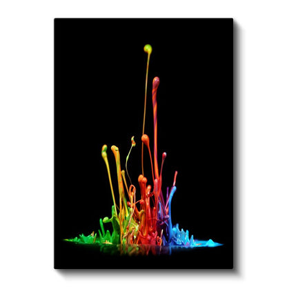 Renk Patlaması - Gökkuşağı Tonlarında Dinamik Kompozisyon Kanvas Tablo