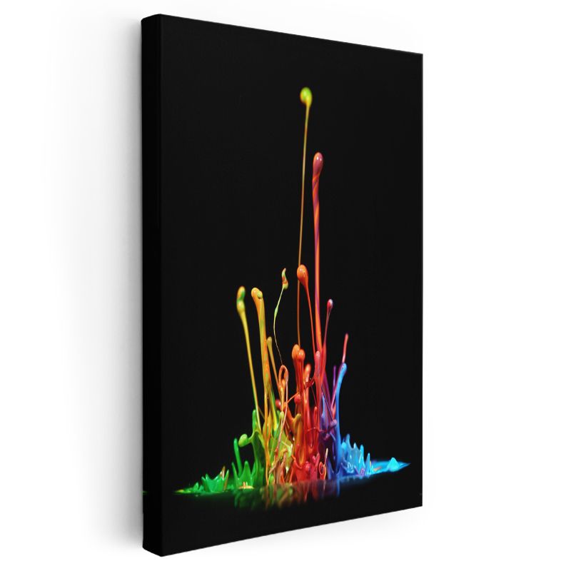 Renk Patlaması - Gökkuşağı Tonlarında Dinamik Kompozisyon Kanvas Tablo