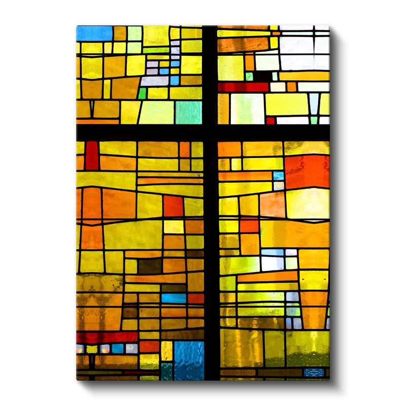 Altın Izgara - Sıcak Tonlarda Geometrik Soyut Kanvas Tablo