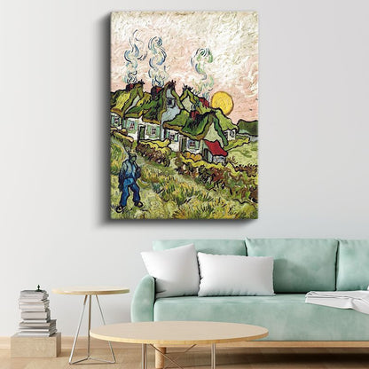 Kır Evleri - Post-Empresyonist Köy Manzarası Kanvas Tablo