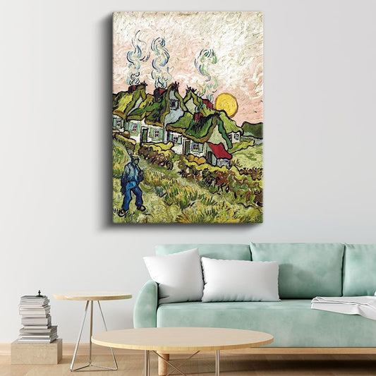 Kır Evleri - Post-Empresyonist Köy Manzarası Kanvas Tablo