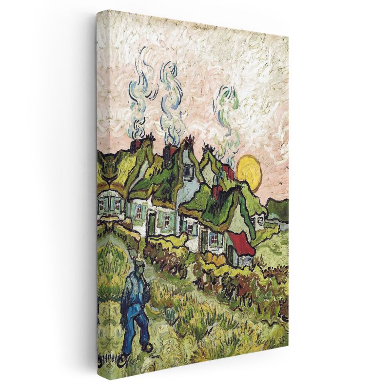 Kır Evleri - Post-Empresyonist Köy Manzarası Kanvas Tablo