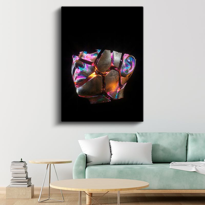 İçsel Parıltı - Kırık Yüzeyden Sızan Renkli Işık Kanvas Tablo