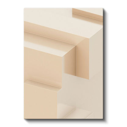 Mimari Sadelik - Geometrik Bej Katmanlar Kanvas Tablo