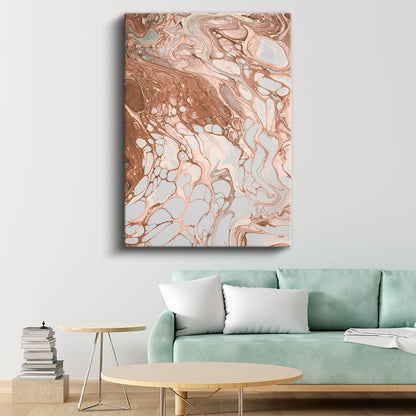 Bakır Akışı - Mermer Efektli Sıvı Doku Kanvas Tablo