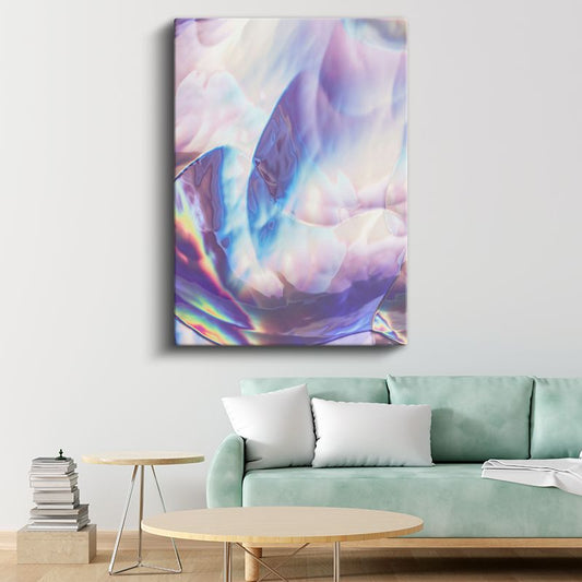 Holografik Rüya - Pastel Akışkan Dalgalar Kanvas Tablo