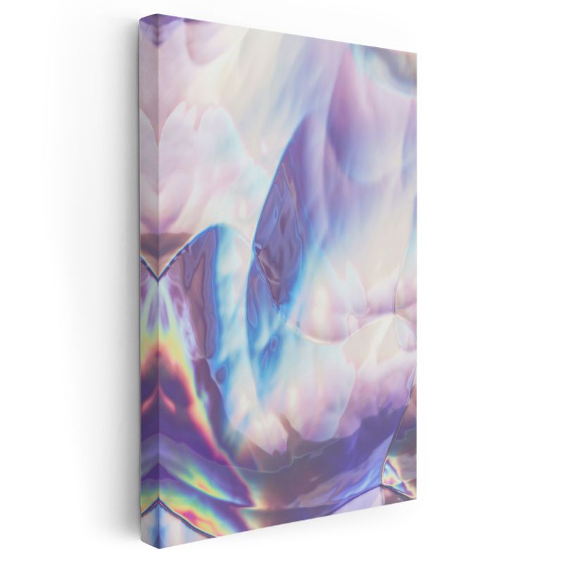 Holografik Rüya - Pastel Akışkan Dalgalar Kanvas Tablo