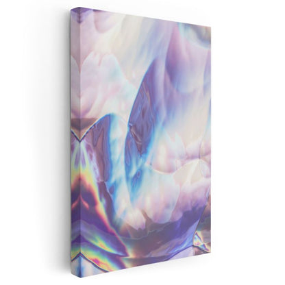 Holografik Rüya - Pastel Akışkan Dalgalar Kanvas Tablo