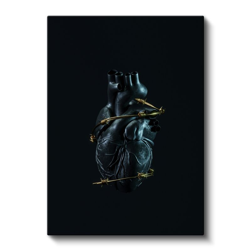 Kısıtlı Kalp - Dramatik Kontrast Heykel Kanvas Tablo