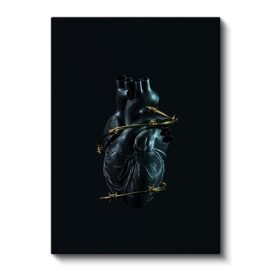 Kısıtlı Kalp - Dramatik Kontrast Heykel Kanvas Tablo
