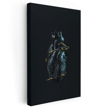Kısıtlı Kalp - Dramatik Kontrast Heykel Kanvas Tablo