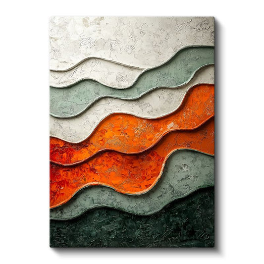 Katmanlar Arası - Dokulu Dalga Kompozisyonu Kanvas Tablo