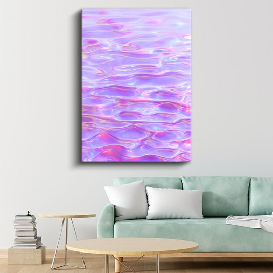 Mor Okyanus - Holografik Su Yüzeyi Kanvas Tablo