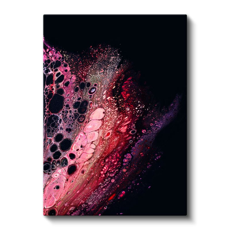 Kozmik Akış - Pembe Sıvı Kabarcıklar Kanvas Tablo